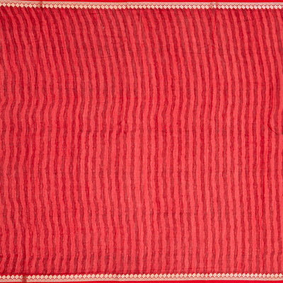 Black Chanderi Cotton Saree With Printed Motifs & Contrast Border-Black