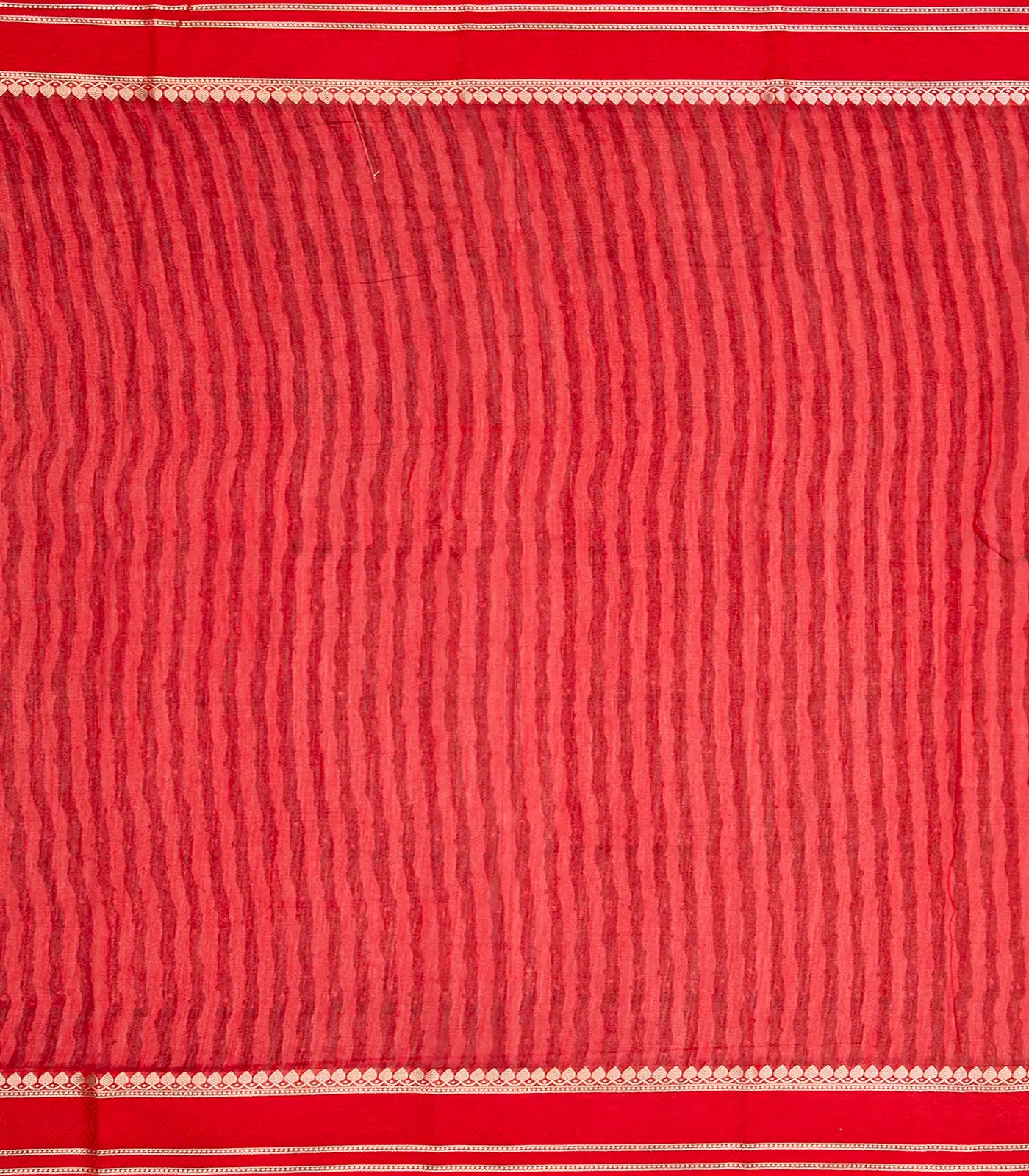 Black Chanderi Cotton Saree With Printed Motifs & Contrast Border-Black