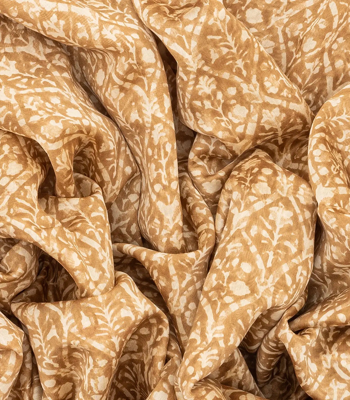 Taupe Chanderi Cotton Saree With Printed Jaal & Contrast Border-Taupe