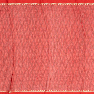 Taupe Chanderi Cotton Saree With Printed Jaal & Contrast Border-Taupe