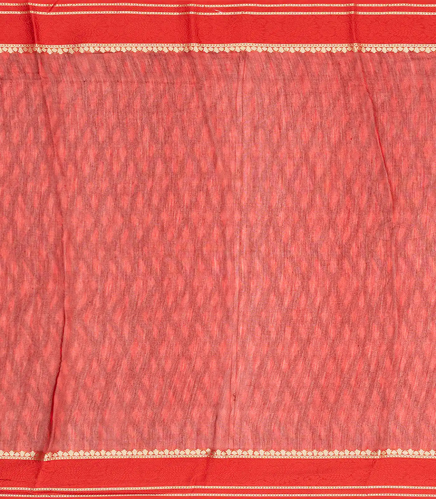 Taupe Chanderi Cotton Saree With Printed Jaal & Contrast Border-Taupe