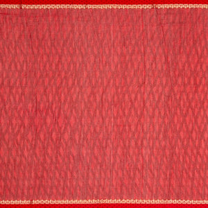 Black Chanderi Cotton Saree With Printed Jaal & Contrast Border-Black