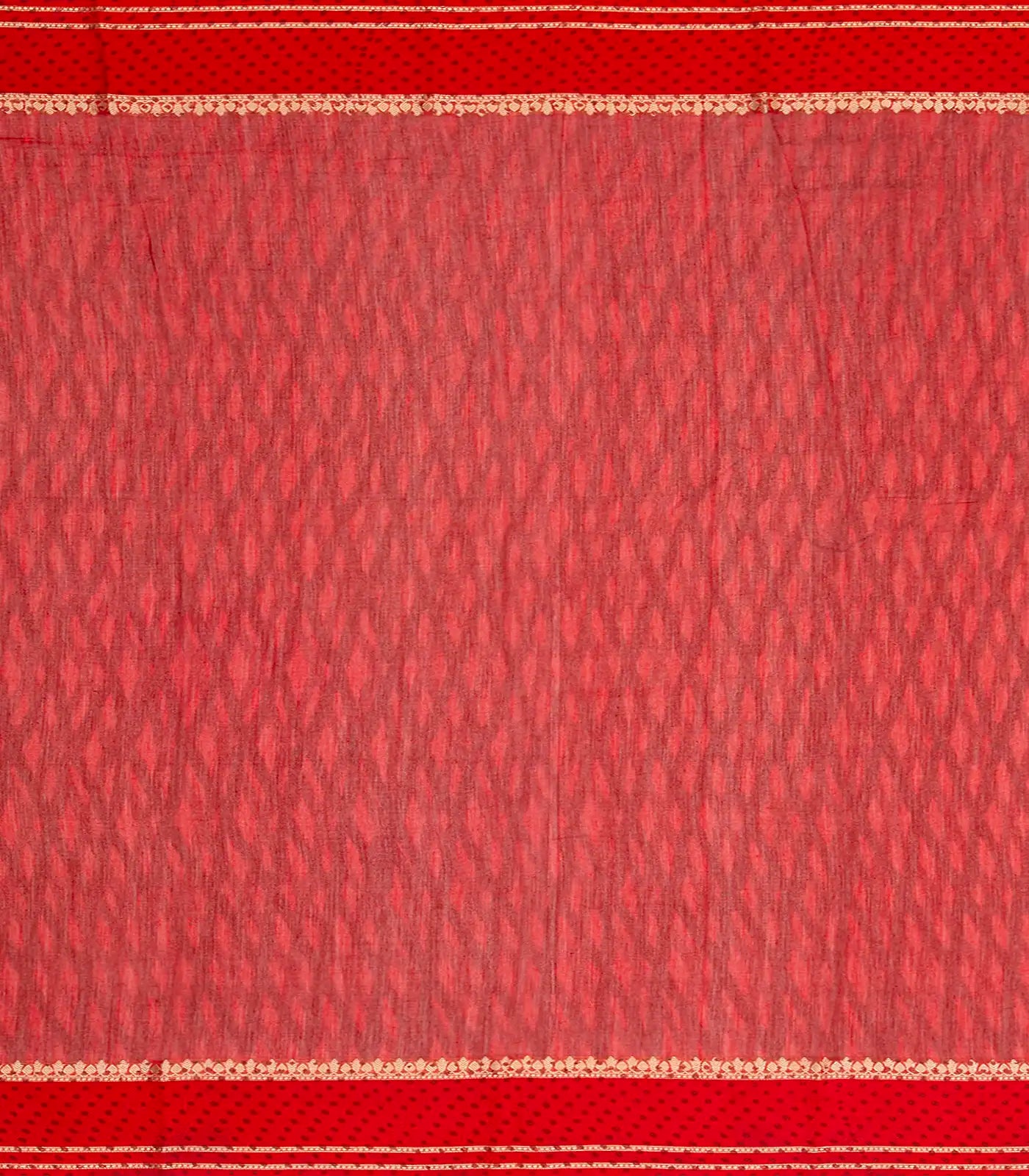 Black Chanderi Cotton Saree With Printed Jaal & Contrast Border-Black