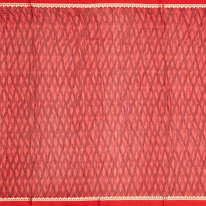 Blue Chanderi Cotton Saree With Printed Jaal & Contrast Border-Blue