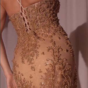 Beaded Sleeveless Mermaid Dress by Ladivine CC2403