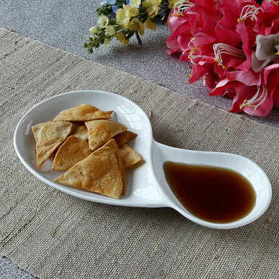 Clay Craft ceramic Basic Platter Capsule | White | 1 Pc