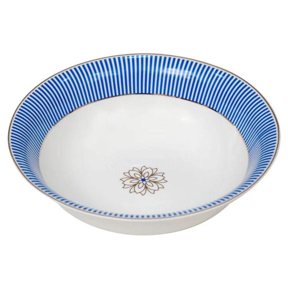 Urmi Noir Blue Dinner Set  | Premium 22K Liquid Gold | Set of 40 Pcs
