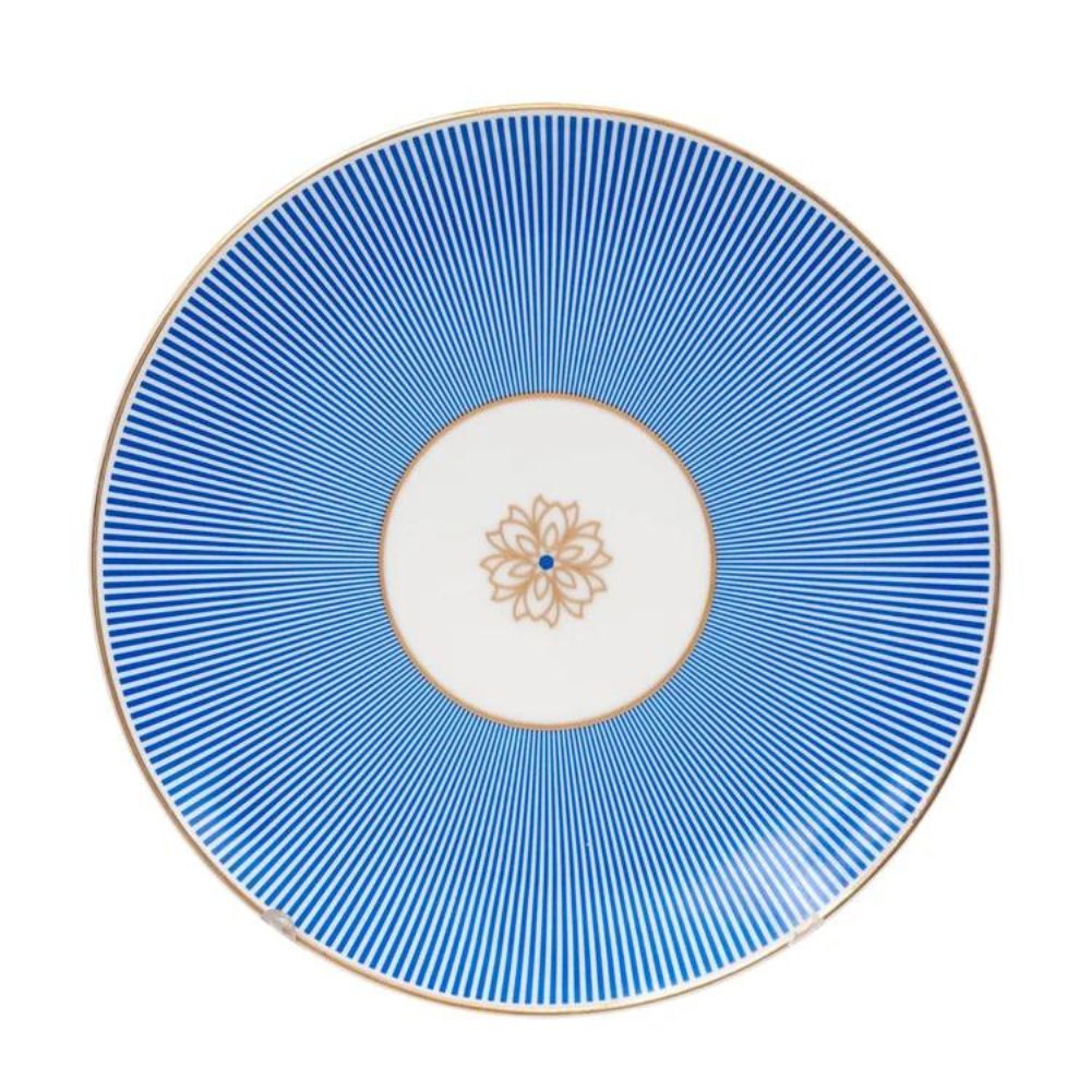 Urmi Noir Blue Dinner Set  | Premium 22K Liquid Gold | Set of 40 Pcs