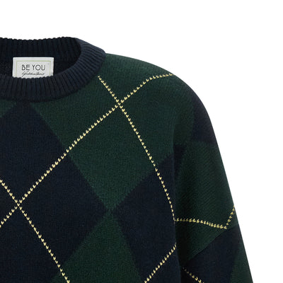 Be You Diamond-shaped Crew Neck Sweater