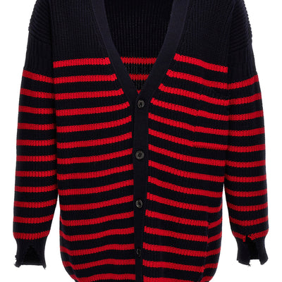 Marni Destroyed Effect Striped Cardigan
