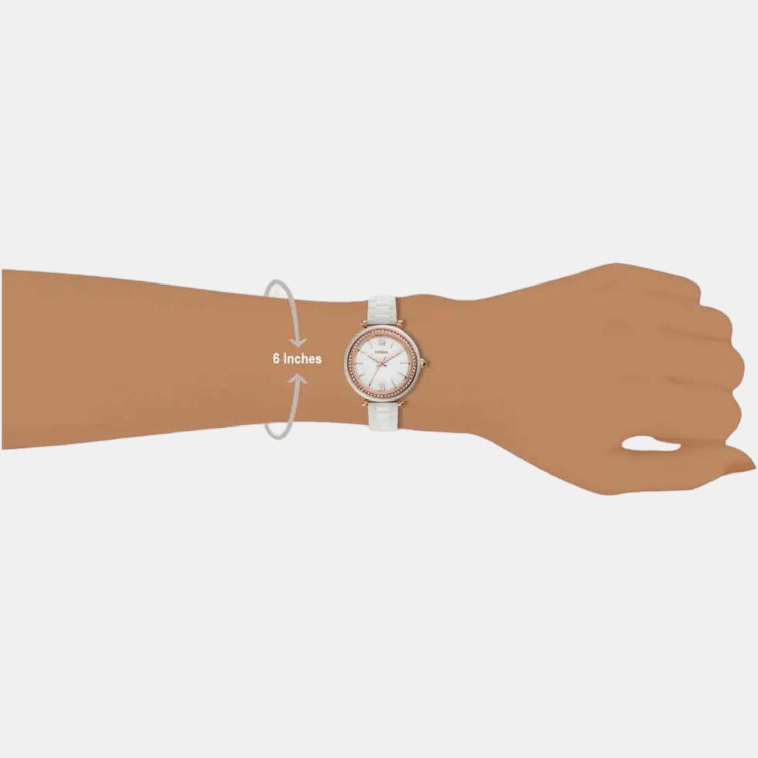 Carlie Mini Women Quartz White Dial Analog Ceramic Watch CE1104
