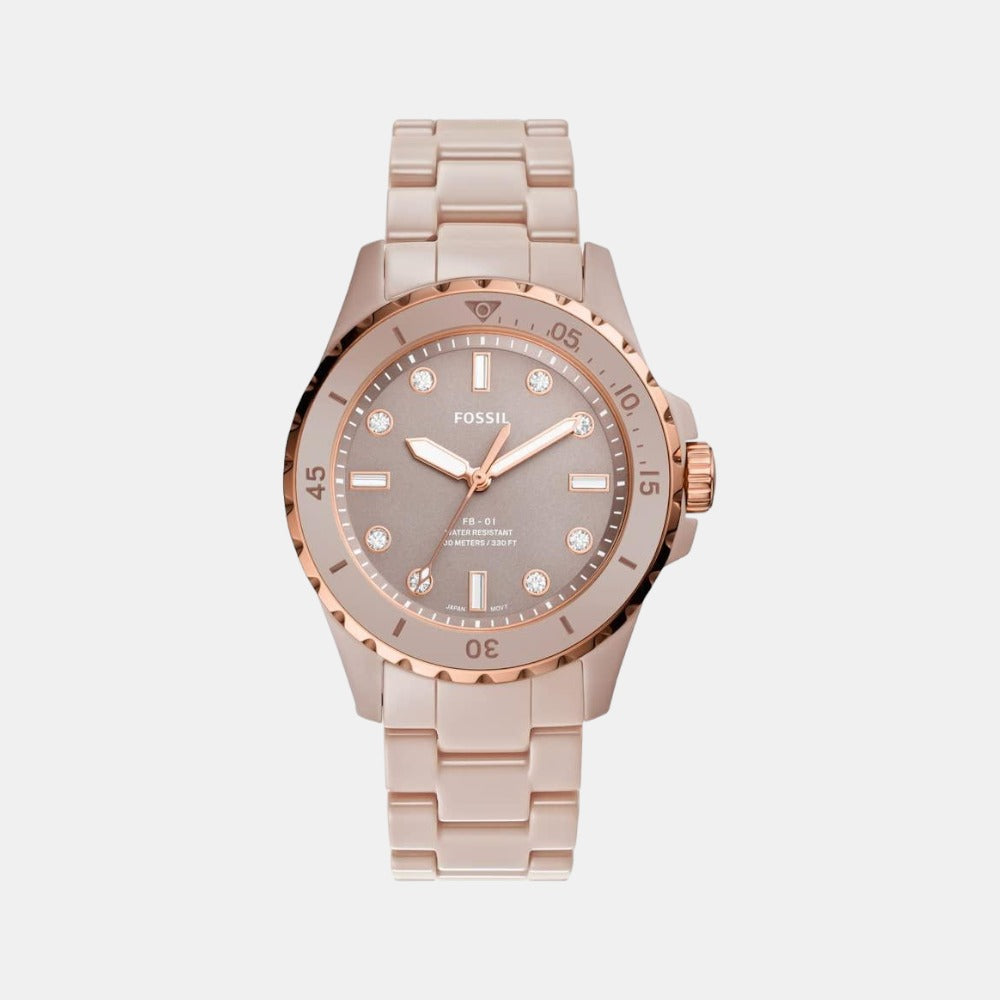 Fb-01 Women Quartz Salted Caramel Dial Analog Ceramic Watch CE1111