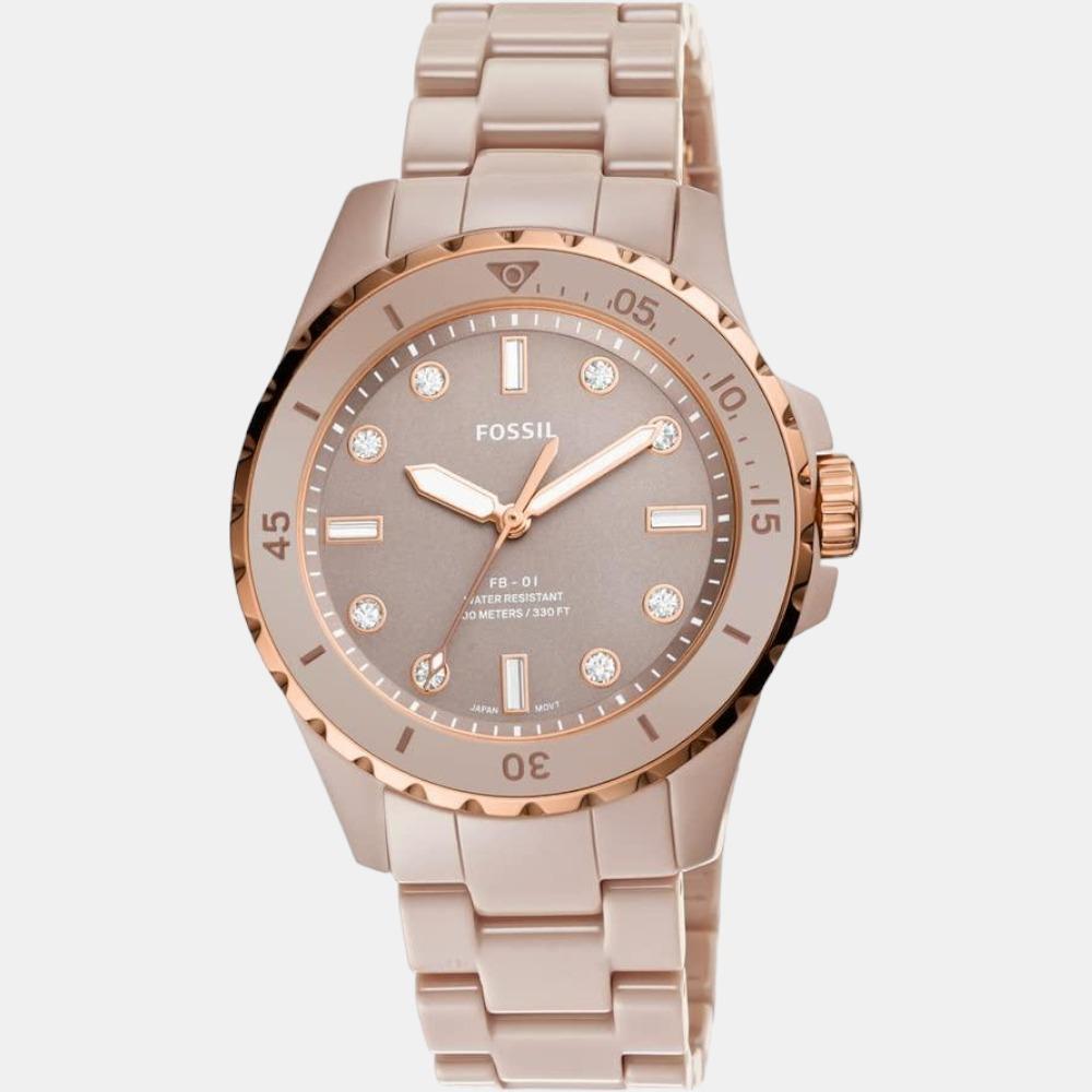 Fb-01 Women Quartz Salted Caramel Dial Analog Ceramic Watch CE1111