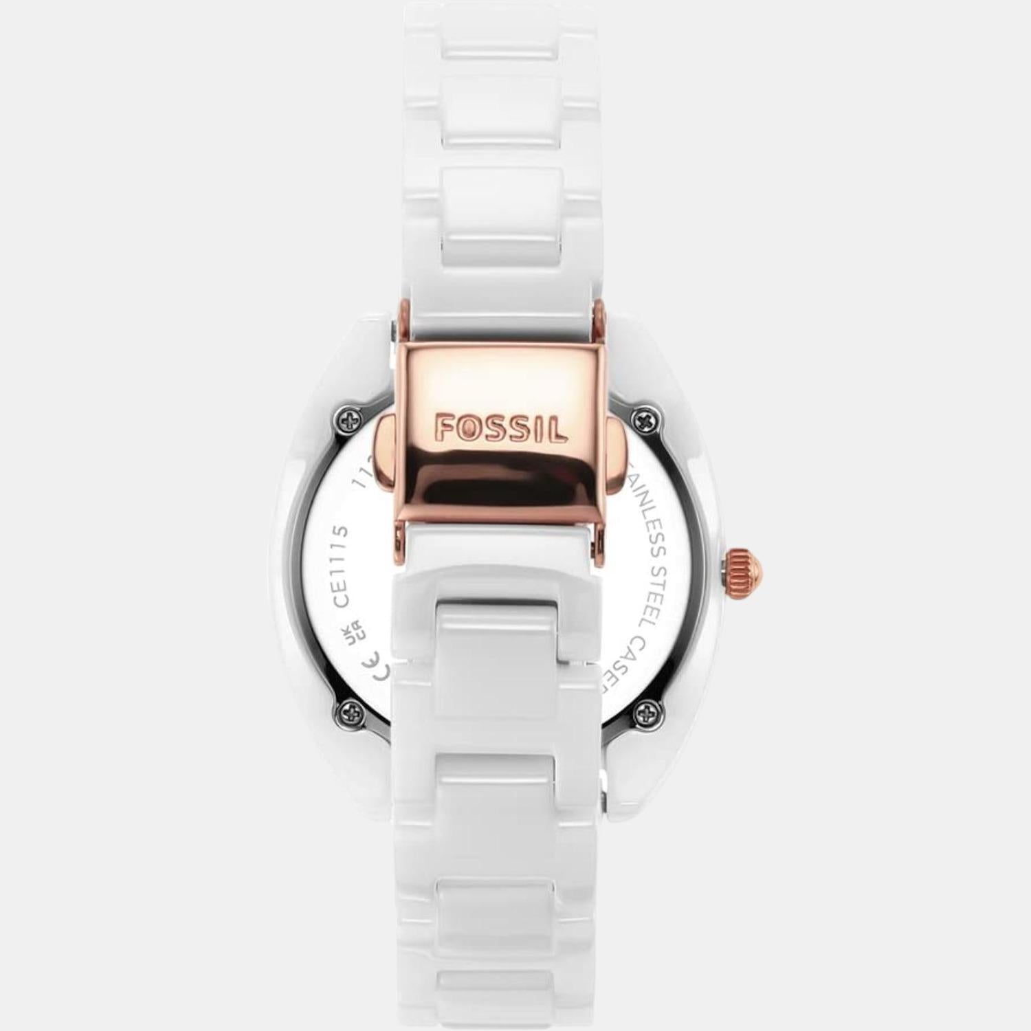 Gabby Women Quartz White Dial Analog Ceramic Watch CE1115