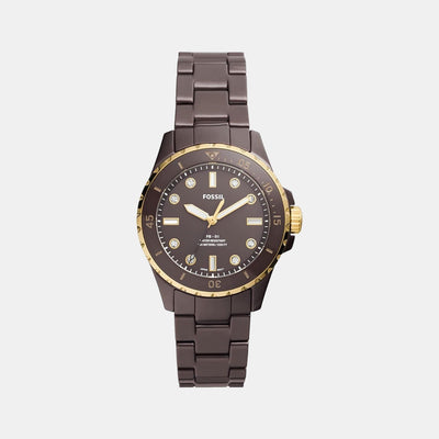 Fb-01 Women Quartz Brown Dial Analog Stainless Steel Watch CE1121