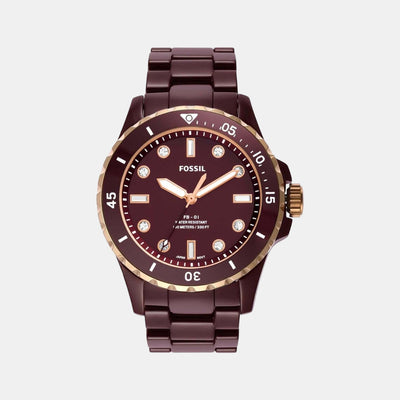 Fb-01 Men Quartz Brown Dial Analog Ceramic Watch CE1123