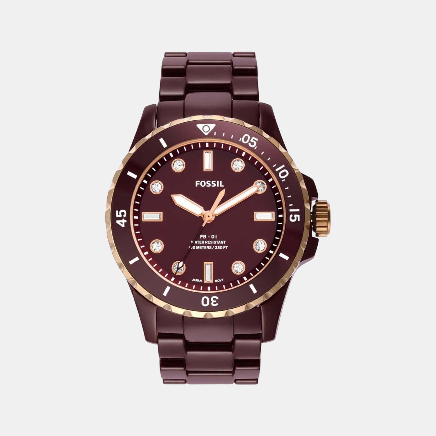 Fb-01 Men Quartz Brown Dial Analog Ceramic Watch CE1123