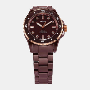 Fb-01 Men Quartz Brown Dial Analog Ceramic Watch CE1123