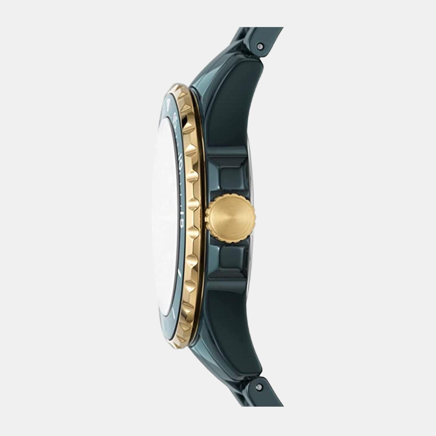 Fb-01 Women Quartz Green Dial Analog Ceramic Watch CE1124