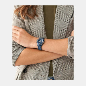 Fb-01 Women Quartz Blue Dial Analog Stainless Steel Watch CE1125