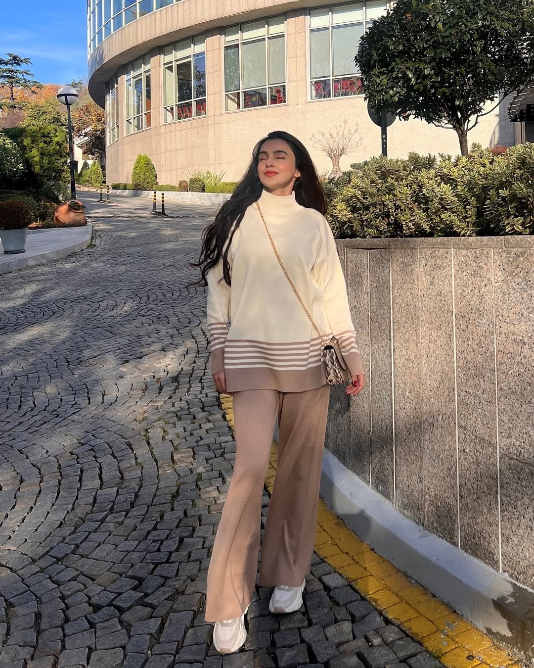 Ariana Striped Premium Winter Coord Set - Tracksuit