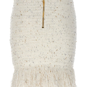 Balmain Fringed Tweed Skirt
