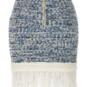 Balmain Fringed Tweed Skirt