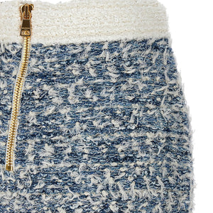 Balmain Fringed Tweed Skirt