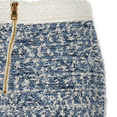 Balmain Fringed Tweed Skirt