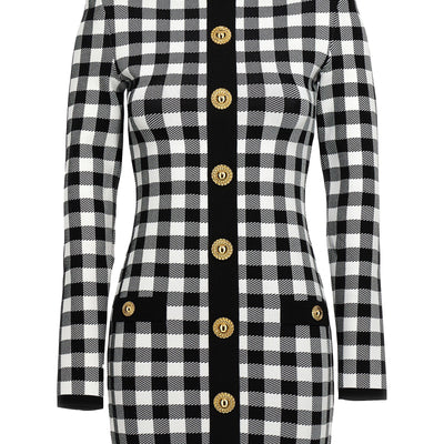 Balmain Vichy Knit Dress
