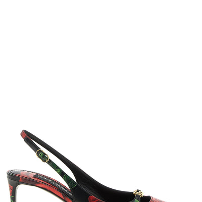 Dolce & Gabbana Rose Print Slingbacks