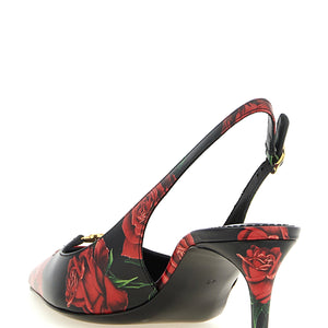 Dolce & Gabbana Rose Print Slingbacks