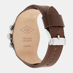 Coachman Men Quartz Two Tone Dial Chronograph Leather Watch CH2565