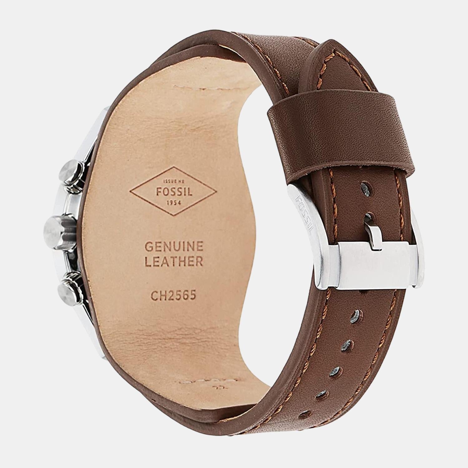 Coachman Men Quartz Two Tone Dial Chronograph Leather Watch CH2565