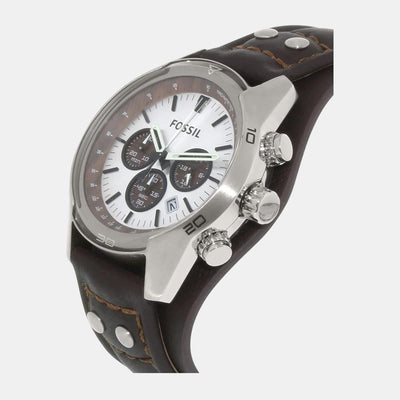 Coachman Men Quartz Two Tone Dial Chronograph Leather Watch CH2565