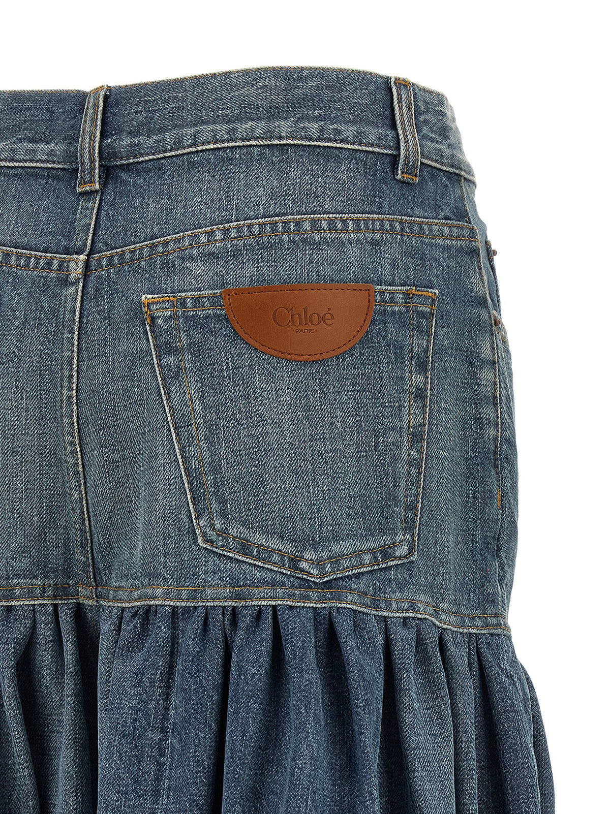 Chloé Balloon Denim Skirt