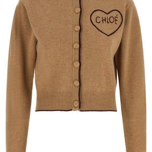 Chloé Heart Intarsia Cardigan