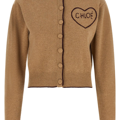 Chloé Heart Intarsia Cardigan