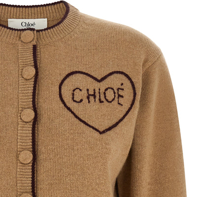 Chloé Heart Intarsia Cardigan