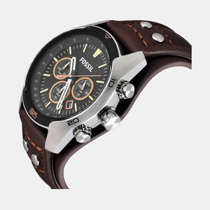 Coachman Men Quartz Black Dial Chronograph Leather Watch CH2891