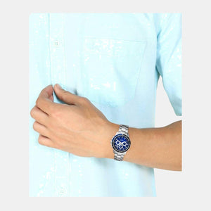 Briggs Men Quartz Blue Dial Chronograph Stainless Steel Watch CH2927