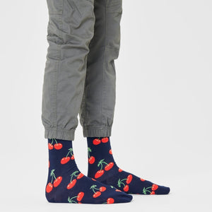 Happy Socks Unisex Cherry Crew Length Socks for Women and Men