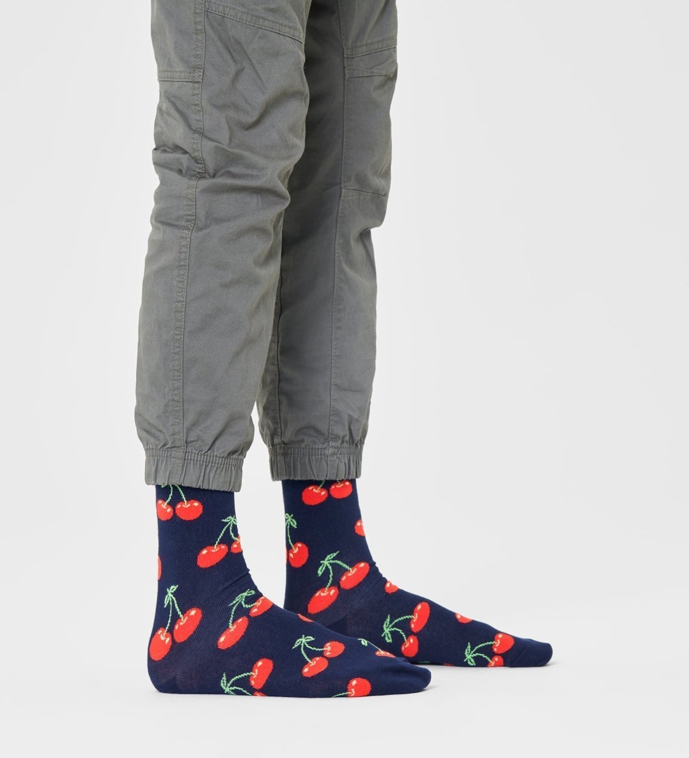 Happy Socks Unisex Cherry Crew Length Socks for Women and Men