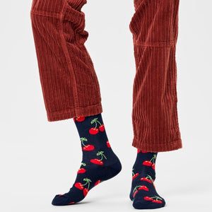 Happy Socks Unisex Cherry Crew Length Socks for Women and Men