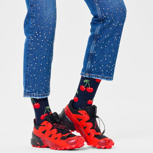 Happy Socks Unisex Cherry Crew Length Socks for Women and Men