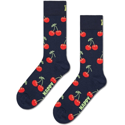Happy Socks Unisex 2-Pack Classic Cherry and Banana Crew Length Socks for Women and Men