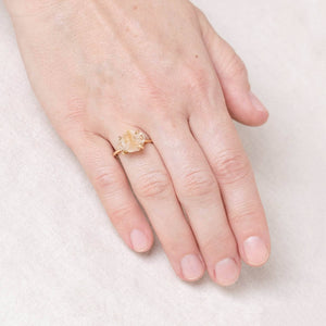Citrine Raw Freeform Gold or Silver Ring