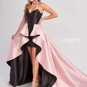 Colette by Daphne CL8695 High Low Formal Two Toned Overskirt Prom Dress