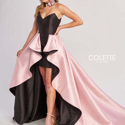 Colette by Daphne CL8695 High Low Formal Two Toned Overskirt Prom Dress