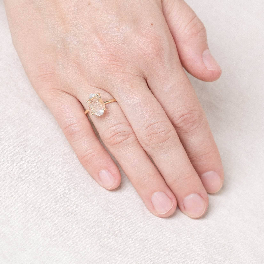 Clear Quartz Raw Freeform Gold or Silver Ring